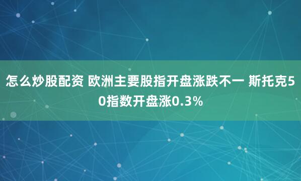 怎么炒股配资 欧洲主要股指开盘涨跌不一 斯托克50指数开盘涨0.3%